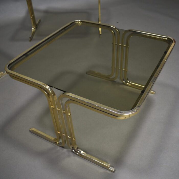 mid century italian nesting tables 1970s set of 3 12