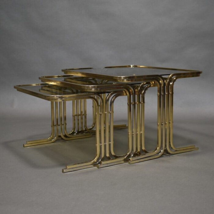 mid century italian nesting tables 1970s set of 3 14