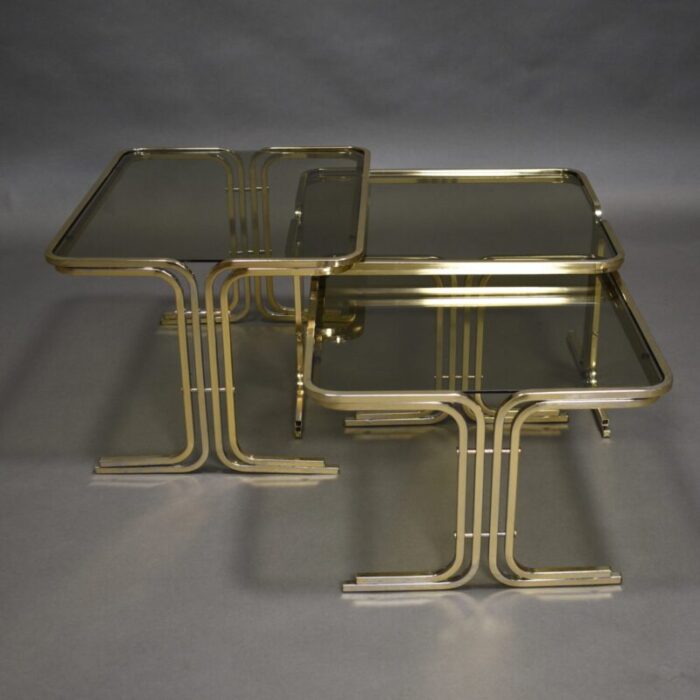 mid century italian nesting tables 1970s set of 3 5