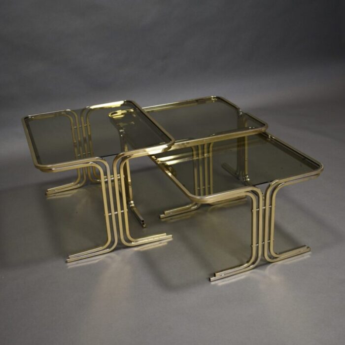 mid century italian nesting tables 1970s set of 3 6