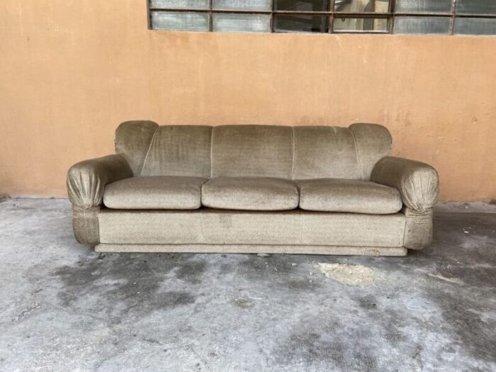 mid century italian sofa with chrome details 1970s 1