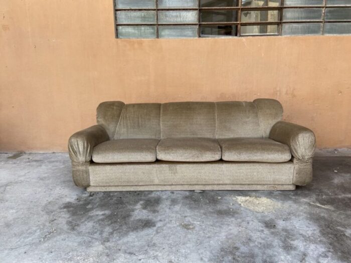 mid century italian sofa with chrome details 1970s 2