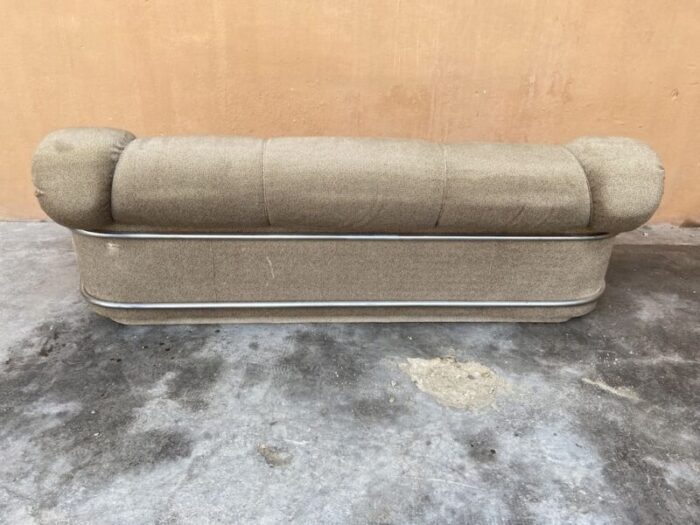 mid century italian sofa with chrome details 1970s 4