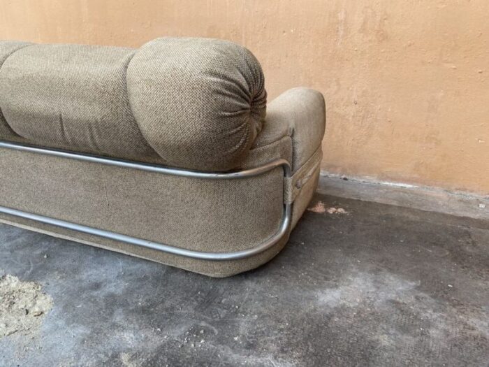 mid century italian sofa with chrome details 1970s 5