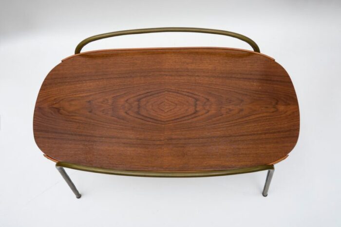 mid century leather coffee table by jacques adnet 1950s 3