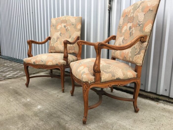 mid century louis xv style armchairs set of 2 17