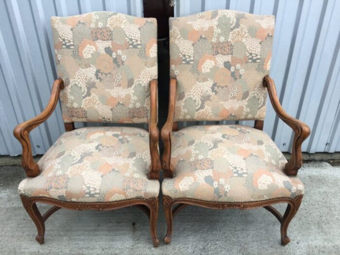 mid century louis xv style armchairs set of 2 5