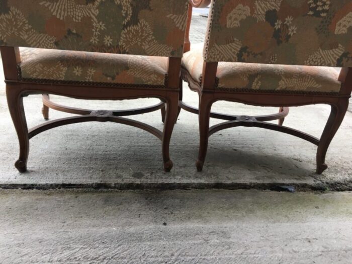 mid century louis xv style armchairs set of 2 6