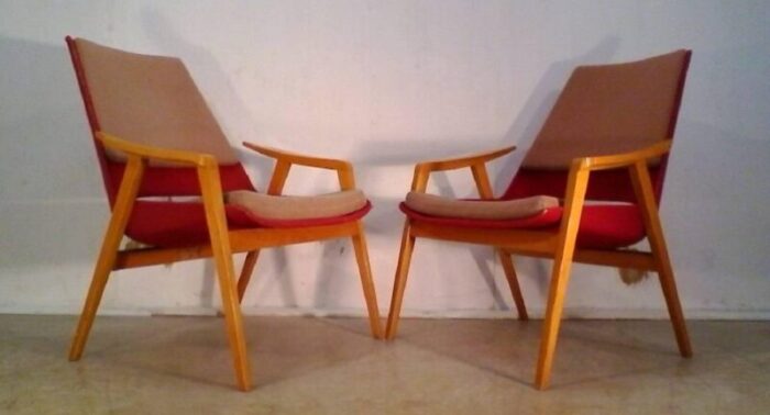 mid century lounge chairs by miroslav navratil 1960s set of 2 2