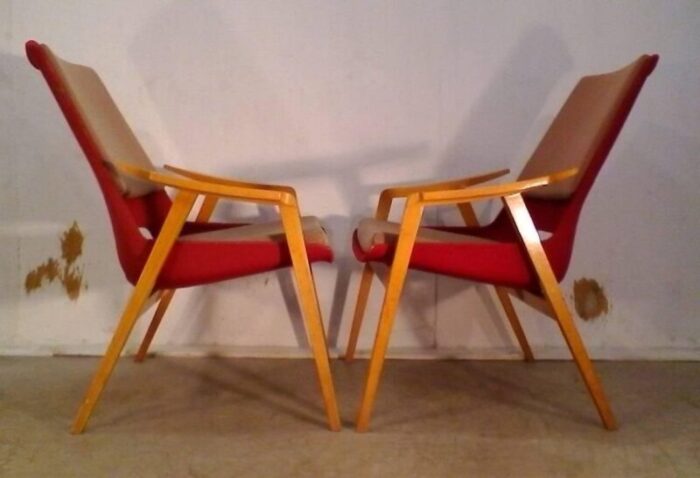 mid century lounge chairs by miroslav navratil 1960s set of 2 3