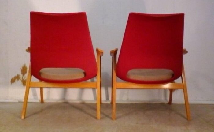 mid century lounge chairs by miroslav navratil 1960s set of 2 4