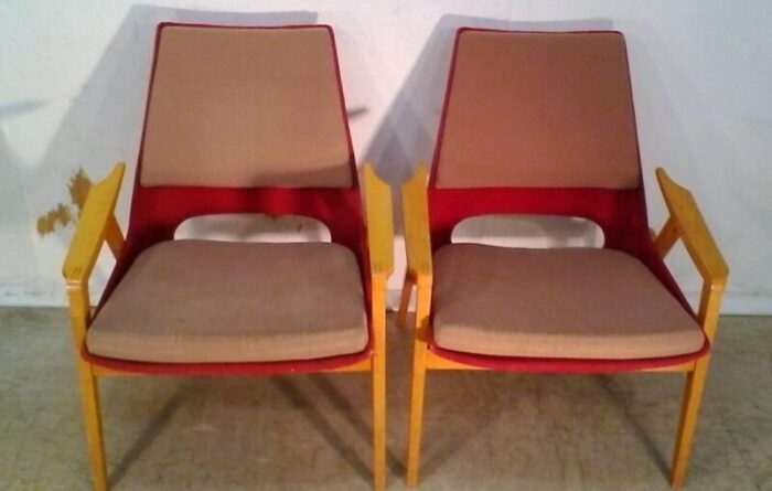 mid century lounge chairs by miroslav navratil 1960s set of 2 6