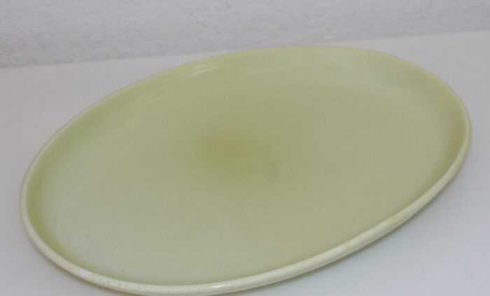 mid century modern russel wright iroquois large oval chartreuse serving platter 0923