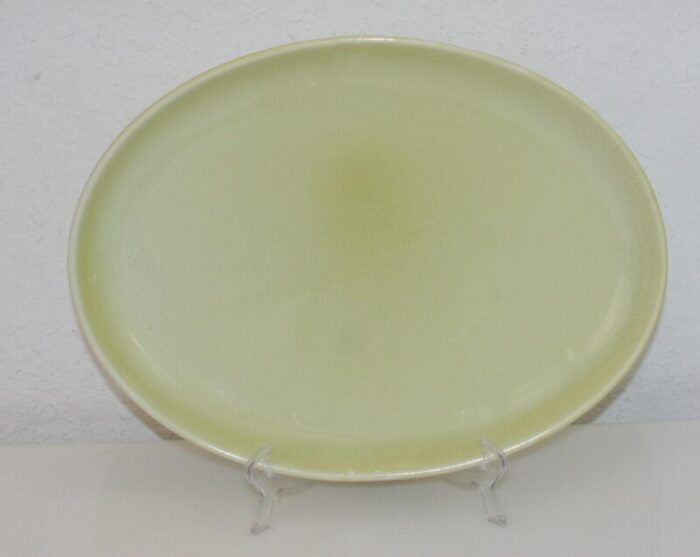 mid century modern russel wright iroquois large oval chartreuse serving platter 1382