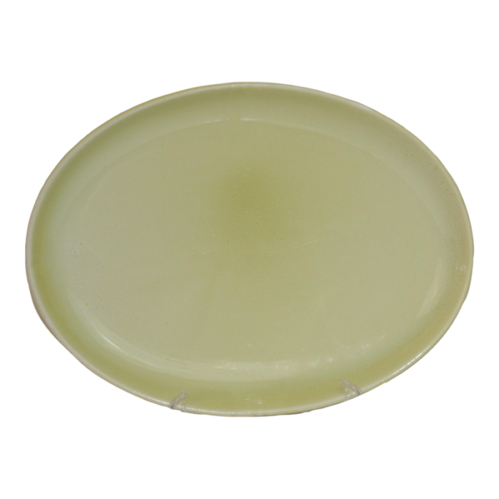 mid century modern russel wright iroquois large oval chartreuse serving platter 5292