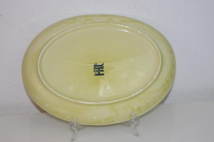 mid century modern russel wright iroquois large oval chartreuse serving platter 5813