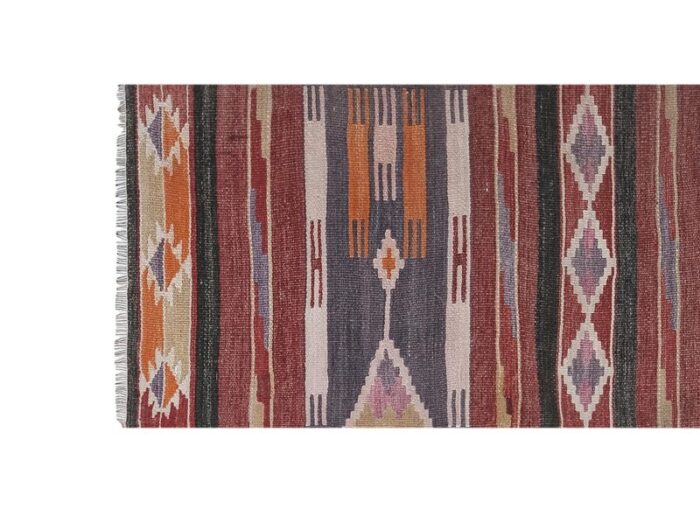 mid century nomadic wool anatolian hall kilim runner 26 x 108 6398