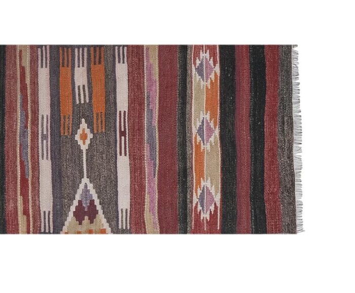 mid century nomadic wool anatolian hall kilim runner 26 x 108 8738