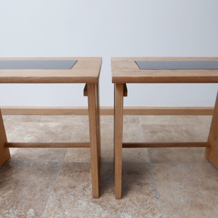 mid century oak side tables by guillerme et chambron 1960s set of 2 8