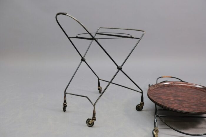 mid century rosewood bar cart from nybro 1950s 2