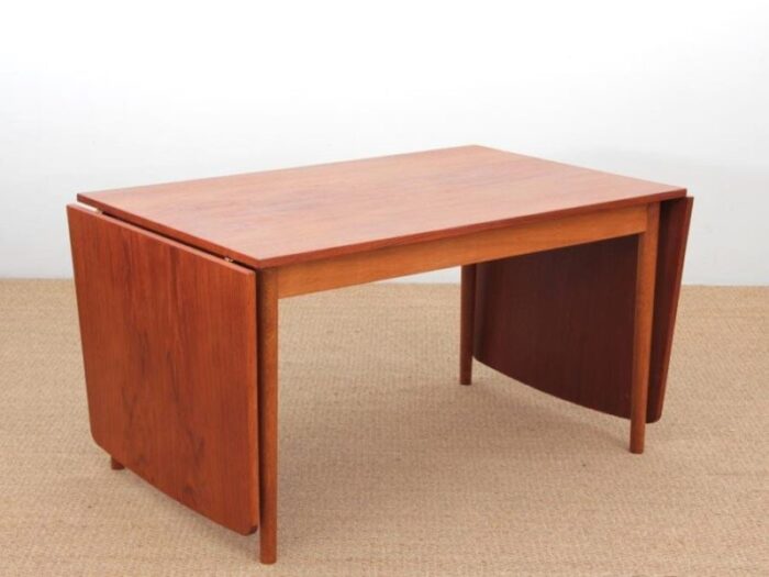 mid century scandinavian dining table with drop leaves 1960s 2