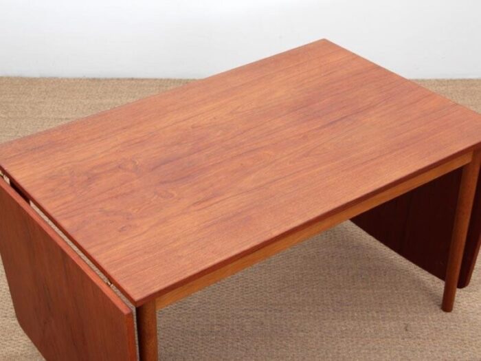 mid century scandinavian dining table with drop leaves 1960s 3