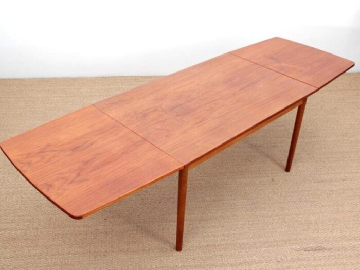 mid century scandinavian dining table with drop leaves 1960s 4