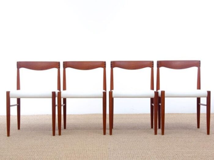 mid century scandinavian teak dining chairs by h w klein for bramin set of 4 10