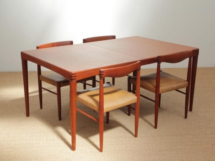 mid century scandinavian teak dining chairs by h w klein for bramin set of 4 11