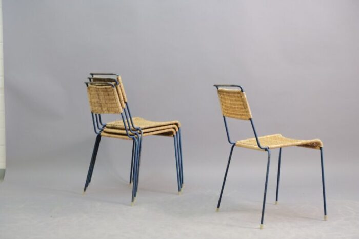 mid century stacking chairs by paul schneider esleben for wilde spieth 1950s set of 4 10