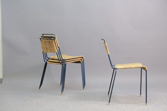 mid century stacking chairs by paul schneider esleben for wilde spieth 1950s set of 4 14