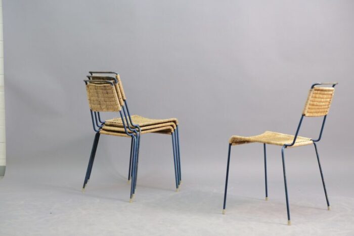 mid century stacking chairs by paul schneider esleben for wilde spieth 1950s set of 4 7