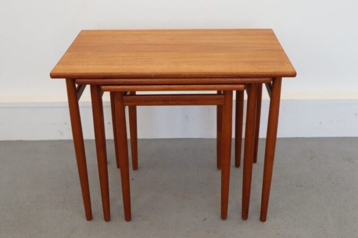 mid century teak nesting tables 1960s set of 3 1