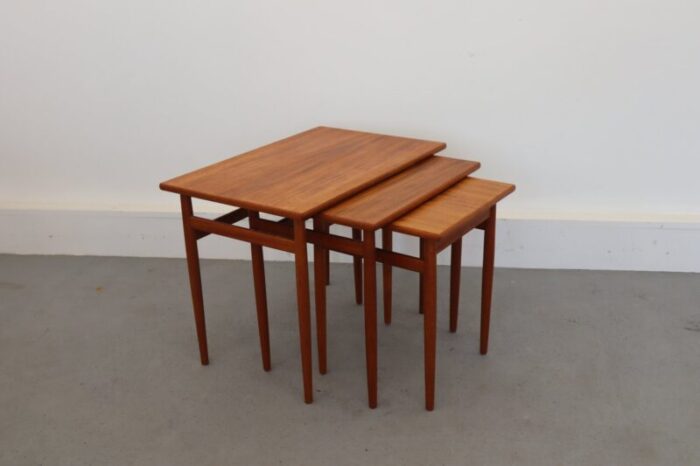 mid century teak nesting tables 1960s set of 3 10