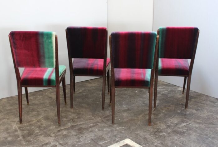 mid century velvet dining chairs 1950s set of 4 5