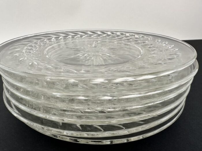 mid century vintage cut crystal cocktail plates set of 6 4839