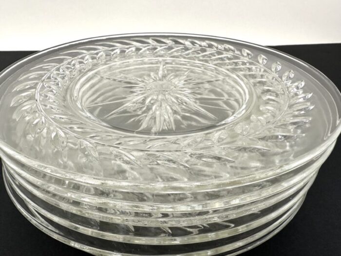 mid century vintage cut crystal cocktail plates set of 6 9414