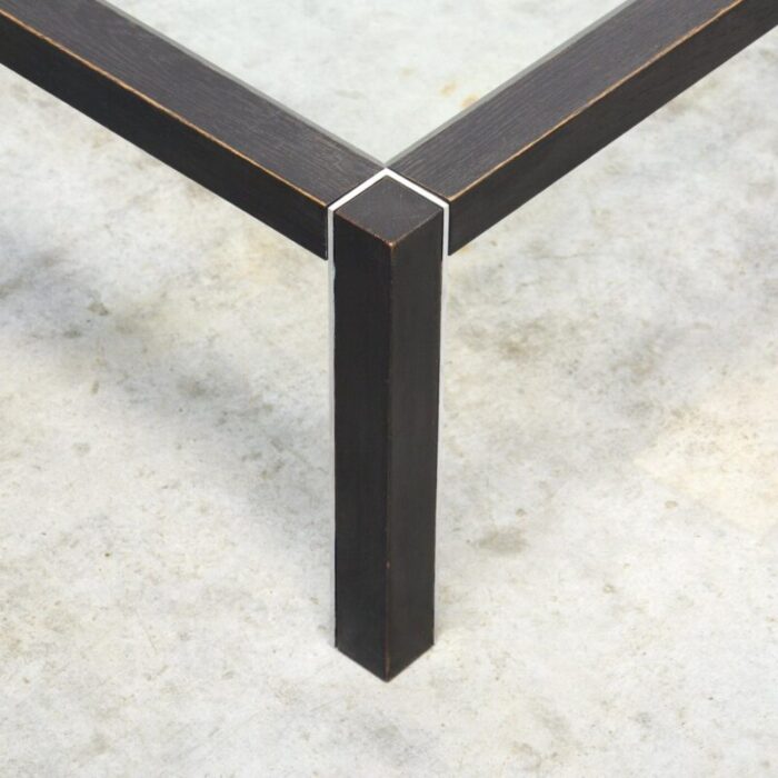 minimalist side table in chrome and wood 1970s 18