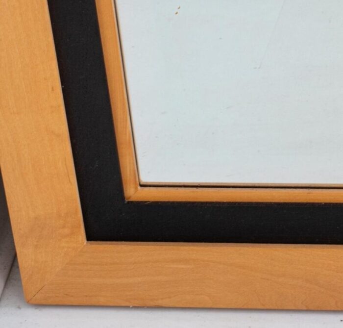 modern maple and ebonized wood mirror 1195