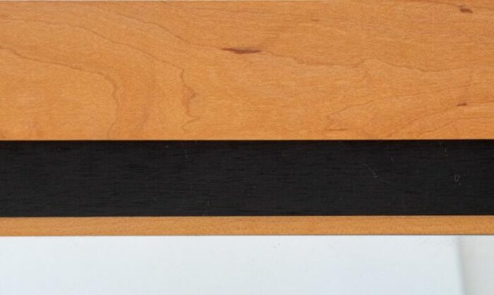 modern maple and ebonized wood mirror 2389