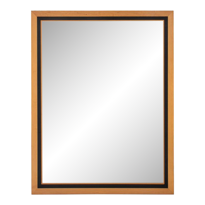 modern maple and ebonized wood mirror 6738