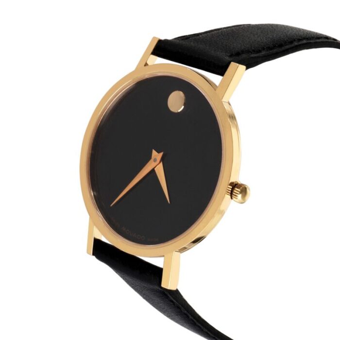 movado museum 87458821 unisex watch in gold plate 2953