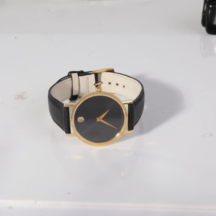 movado museum 87458821 unisex watch in gold plate 4398