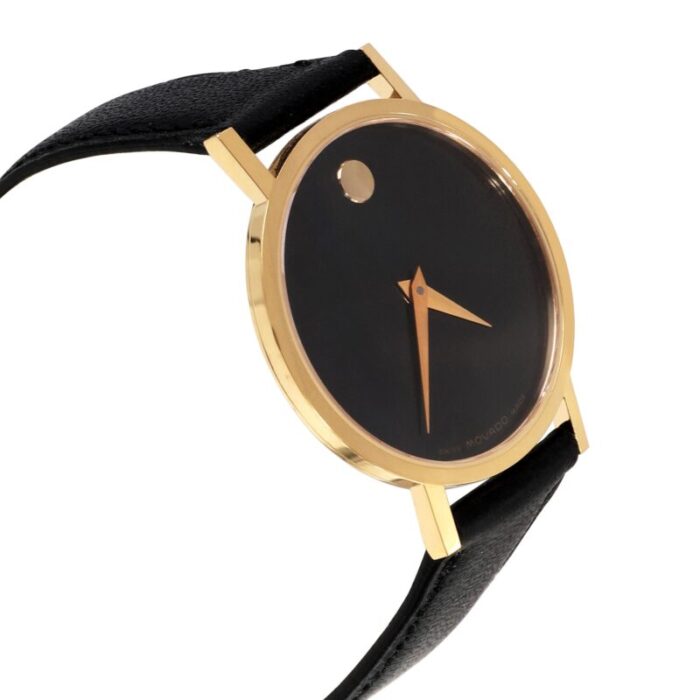 movado museum 87458821 unisex watch in gold plate 7040