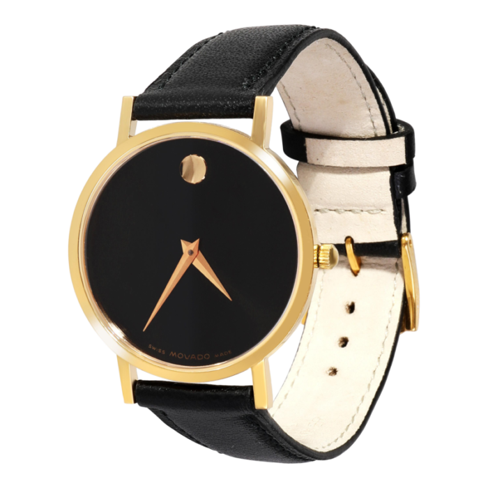 movado museum 87458821 unisex watch in gold plate 9287