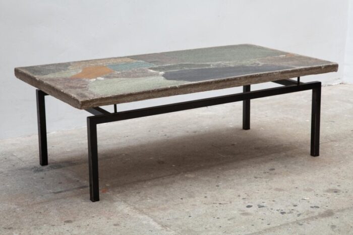 natural stone mosaic coffee table by paul kingma 1960s 4