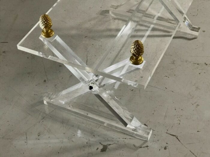 neoclassical acrylic glass coffee table 1970s 4