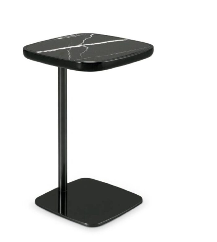 nero marquina marble lacquered metal side table by pradi for pradi handicraft 1