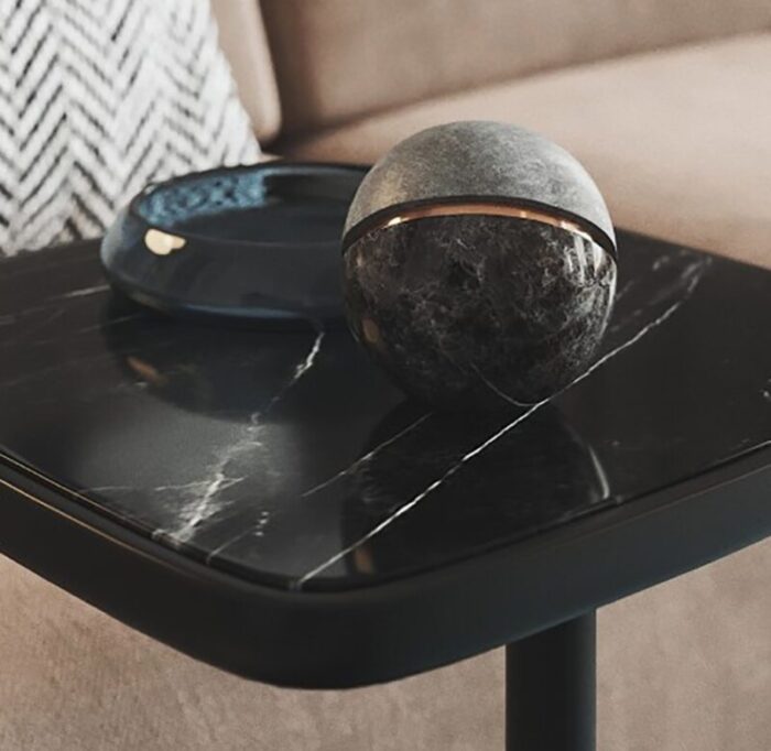 nero marquina marble lacquered metal side table by pradi for pradi handicraft 3