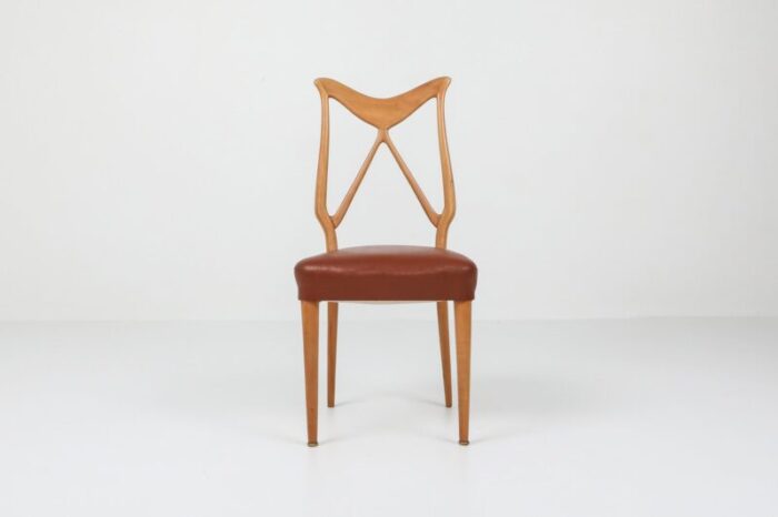 oak and leather dining chair 1970s 1